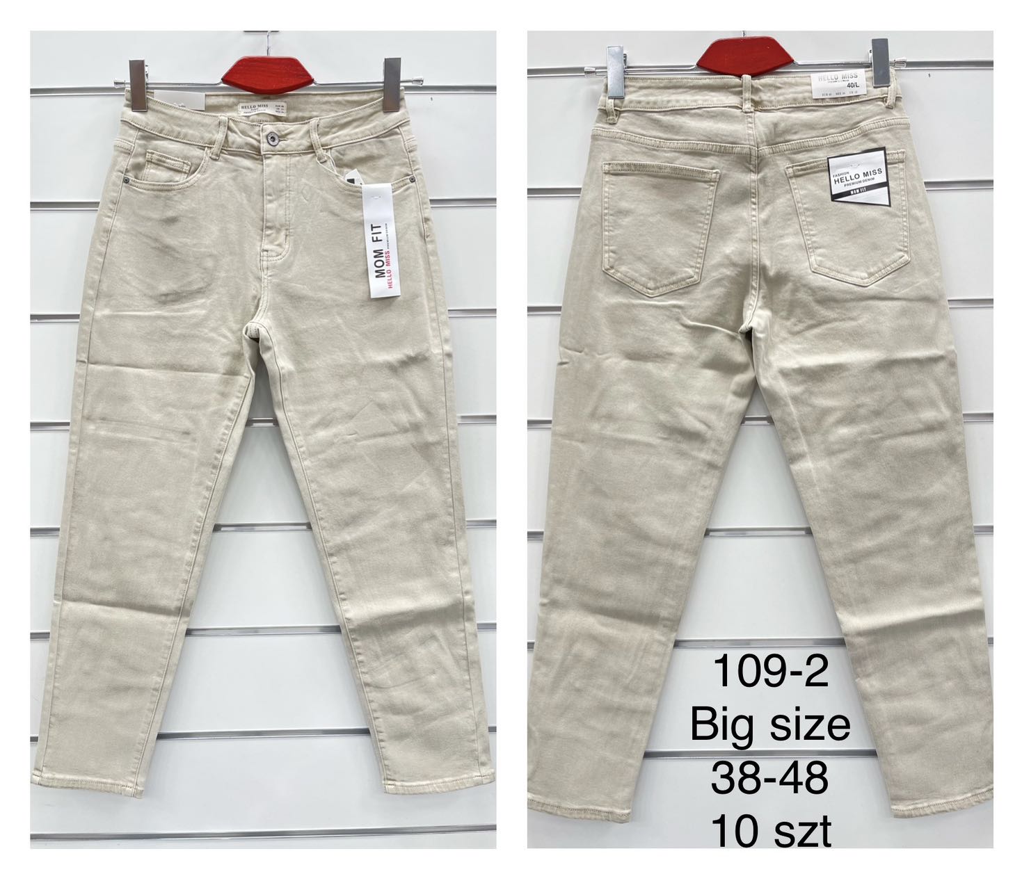 Spodnie damskie jeans duże  Roz 38-48.  Paczka 10szt