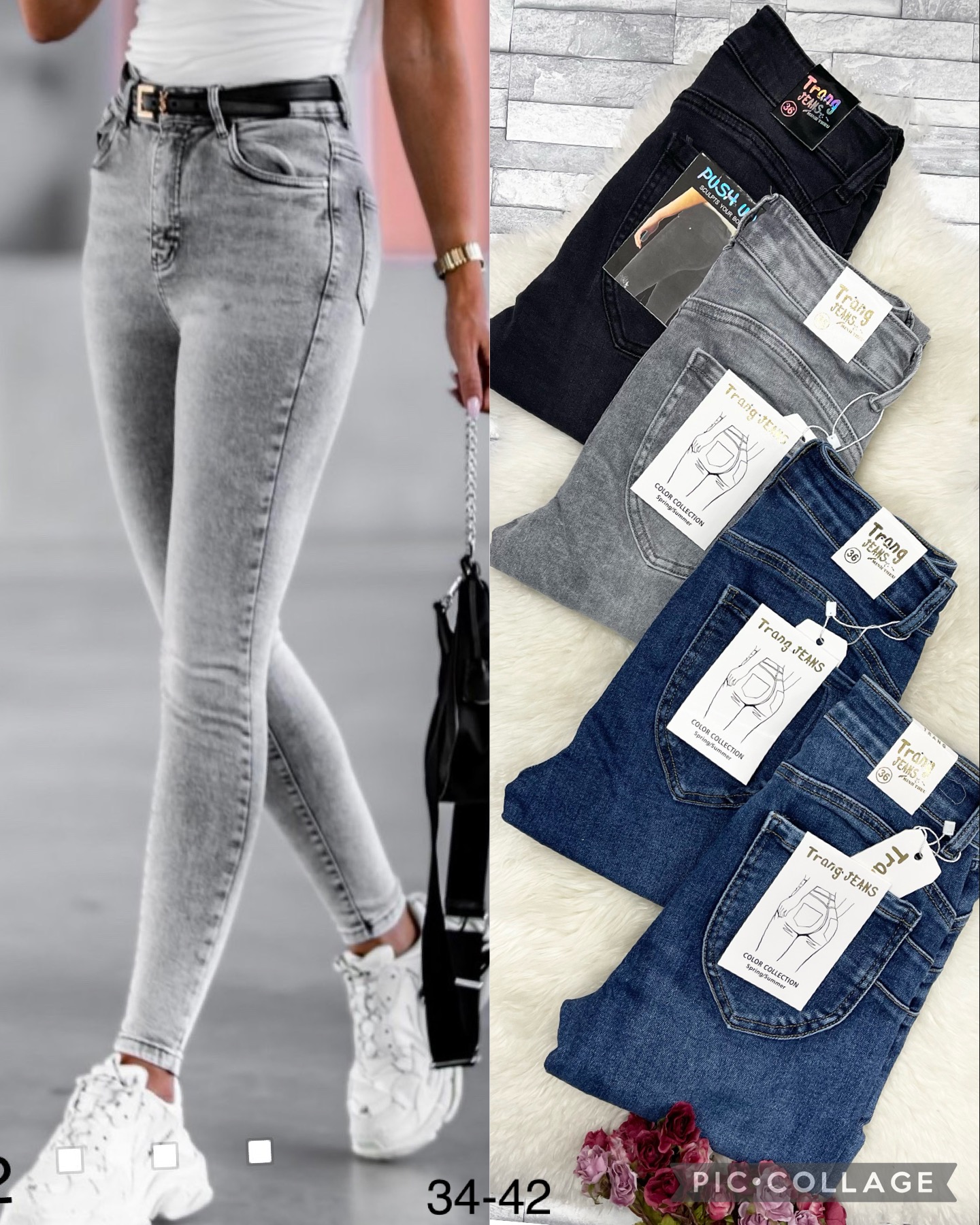 Spodnie damskie jeans.Roz 34-42  Paczka 10szt