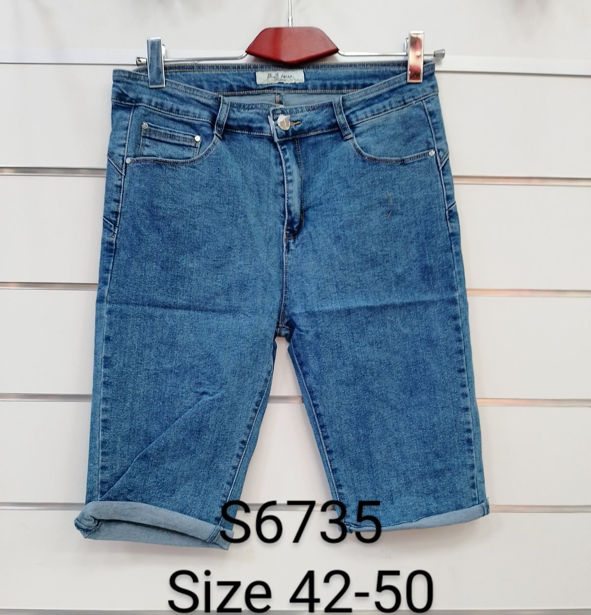 Rybaczki damskie jeansy   Roz 42-50.  1  kolor . Paczka10szt