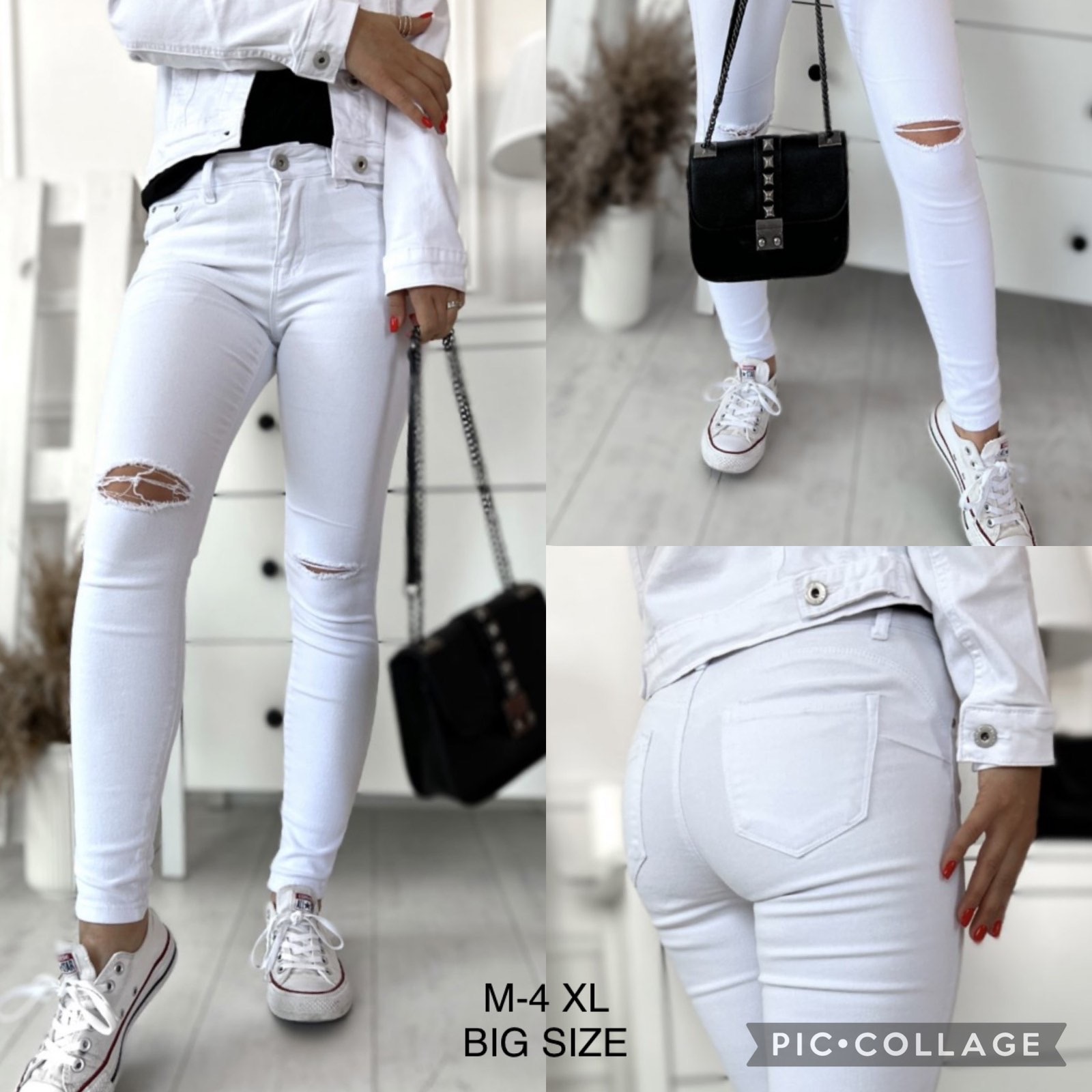 Spodnie damskie jeans Roz  M-4XL .  1 kolor . Paczka 12szt