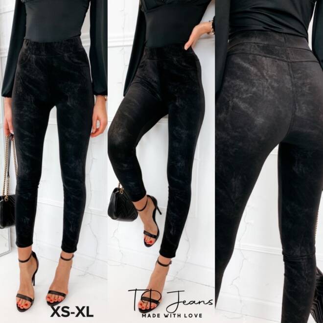 Spodnie damskie skórzane Roz XS-XL 1 Kolor Paczka 12 szt