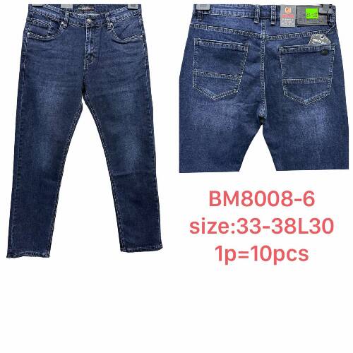 Spodnie jeans meskie Roz 33-38, 1 Kolor, Paszka 10 szt