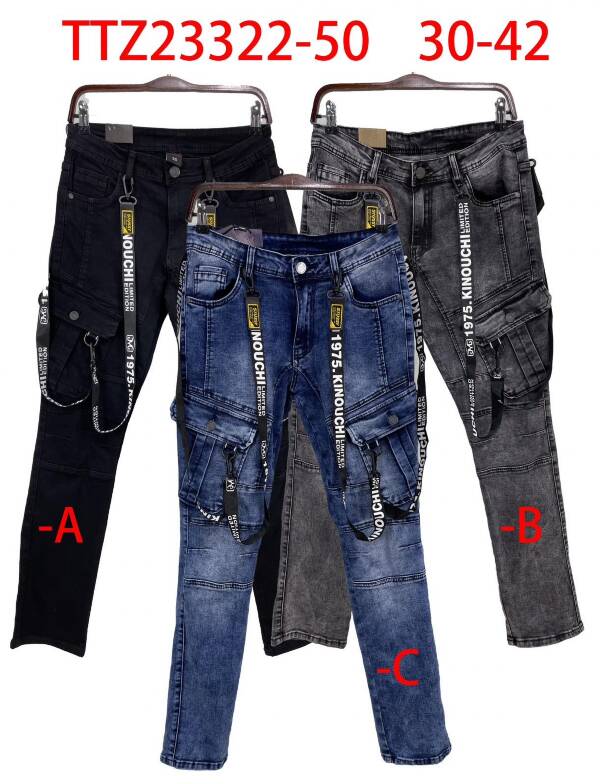 Spodnie jeansy meskie Roz 30-42 paczka 10 szt/ 1 kolor