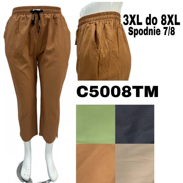 Spodnie nad kostkę Roz 6XL-8XL. 1 Kolor . Pasczka 10 szt.