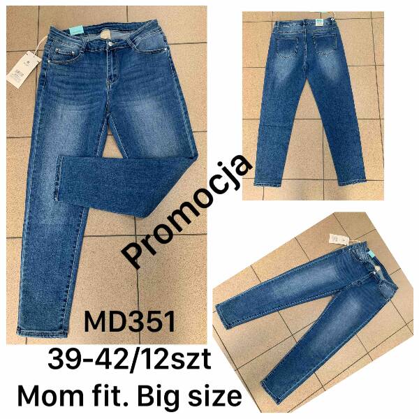 Spodnie damska jeans duze. Roz 39-42. 1 kolor. Paszka 10 szt