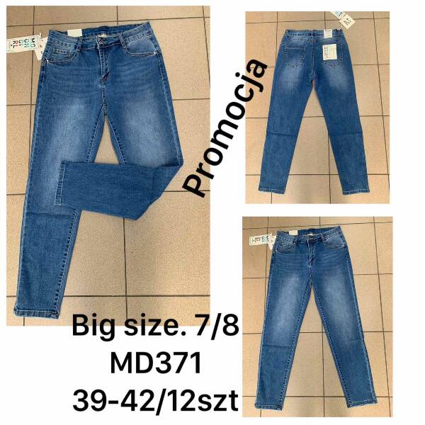 Spodnie damska jeans duze. Roz 30-42. 1 kolor. Paszka 12 szt