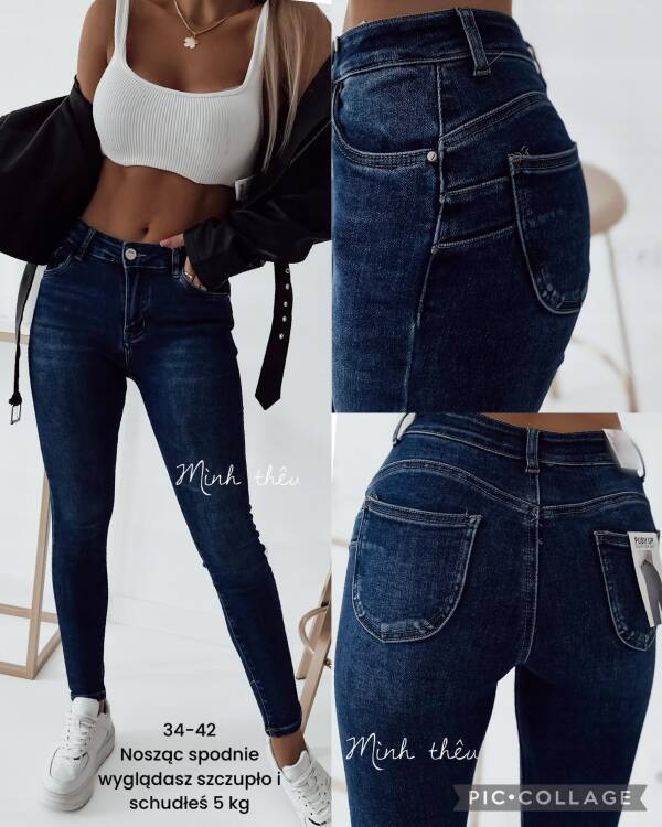 Spodnie damska jeans. Roz 34-42. 1 Kolor. Pasczka 10 szt.