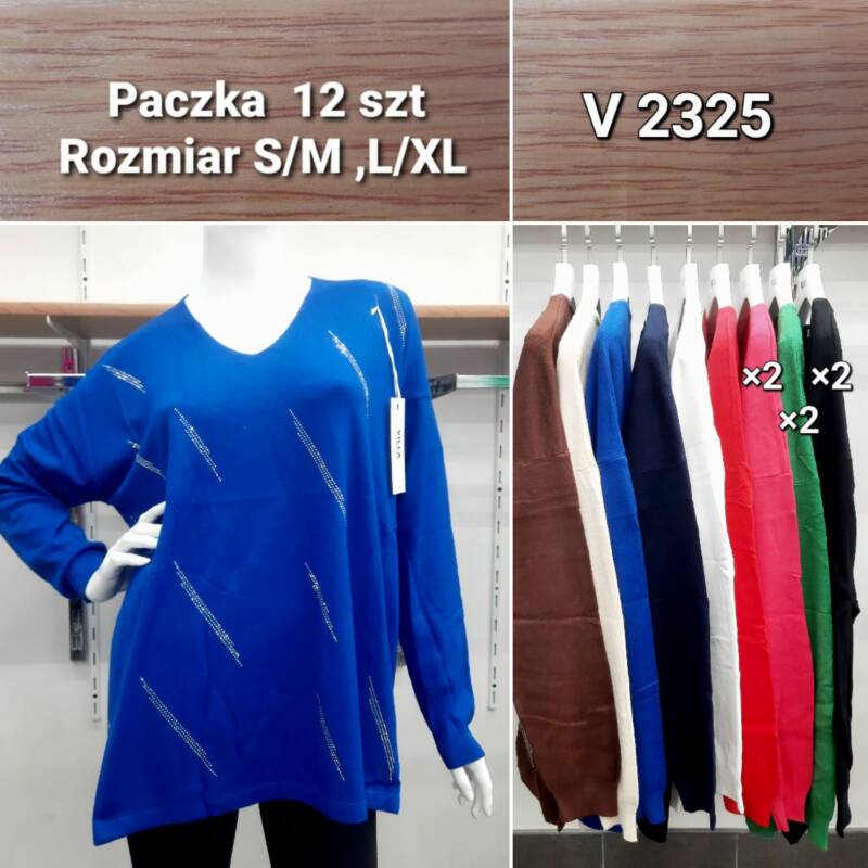  Swetry damskie Roz S/M.L/XL. Mix kolor Paczka 12szt