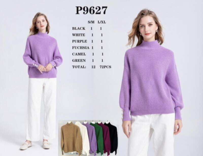  Swetry damskie Roz S/M.L/XL Mix kolor Paczka 12szt