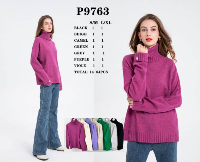 Swetry damskie Roz S/M.L/XL. Mix kolor Paczka 14szt