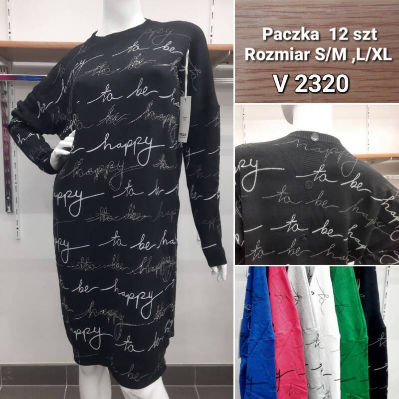 Sukienka  Swetry damskie Roz S/M.L/XL. Mix kolor Paczka 12szt