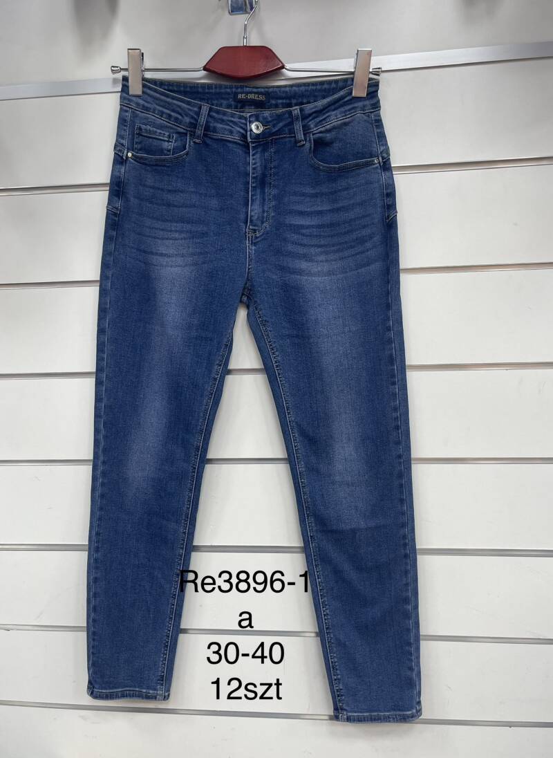 Spodnie damska jeans . Roz 30-40. 1 kolor. Paszka 12szt.  