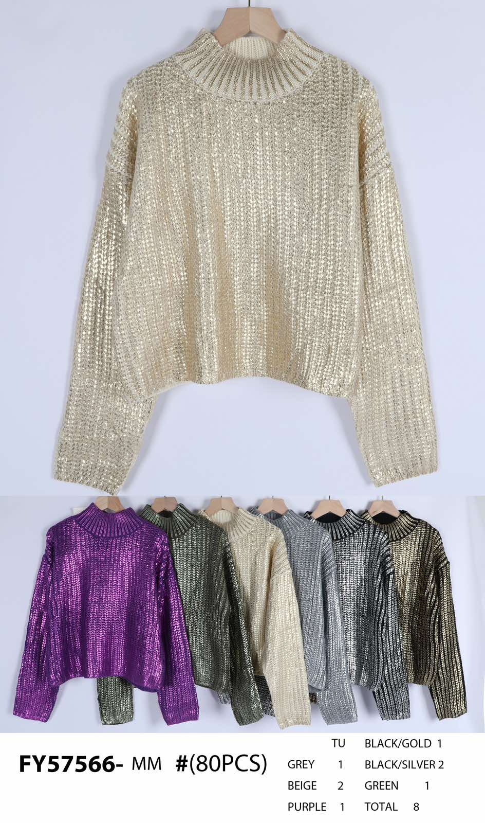 Swetry damskie (Francja produkt) Roz Standard .Mix kolor, Paszka 8 szt