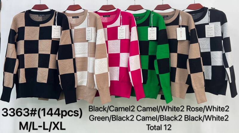 Swetry damskie Roz M/L.L/XL. Mix kolor Paczka 12szt