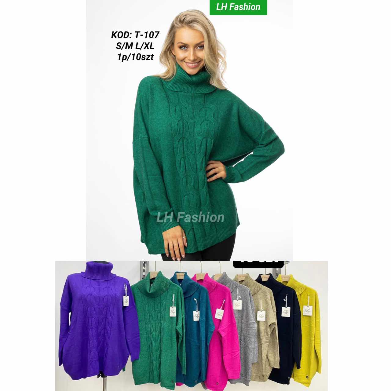 Swetry damskie Roz S/M.L/XL. Mix kolor. Paczka 10szt