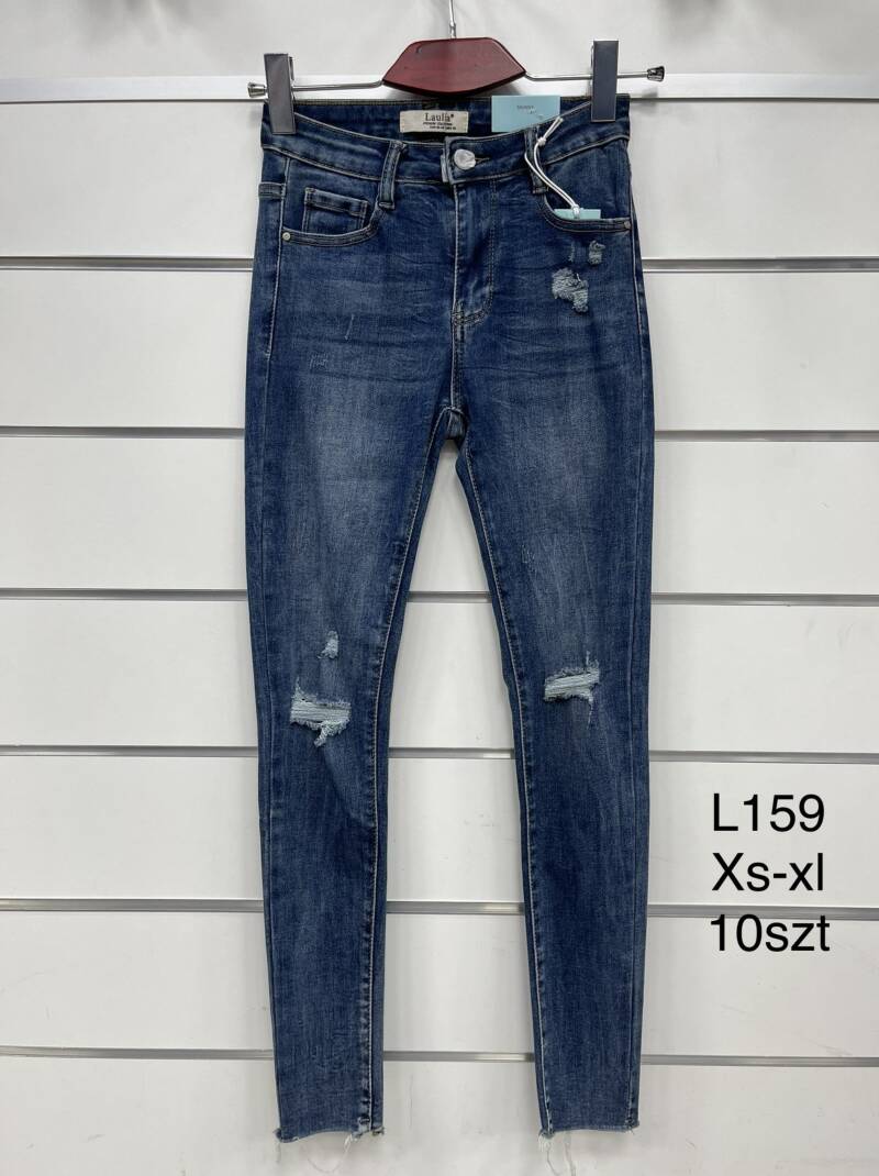 Spodnie damska jeans . Roz XS-XL. 1 kolor. Paszka 10szt.  