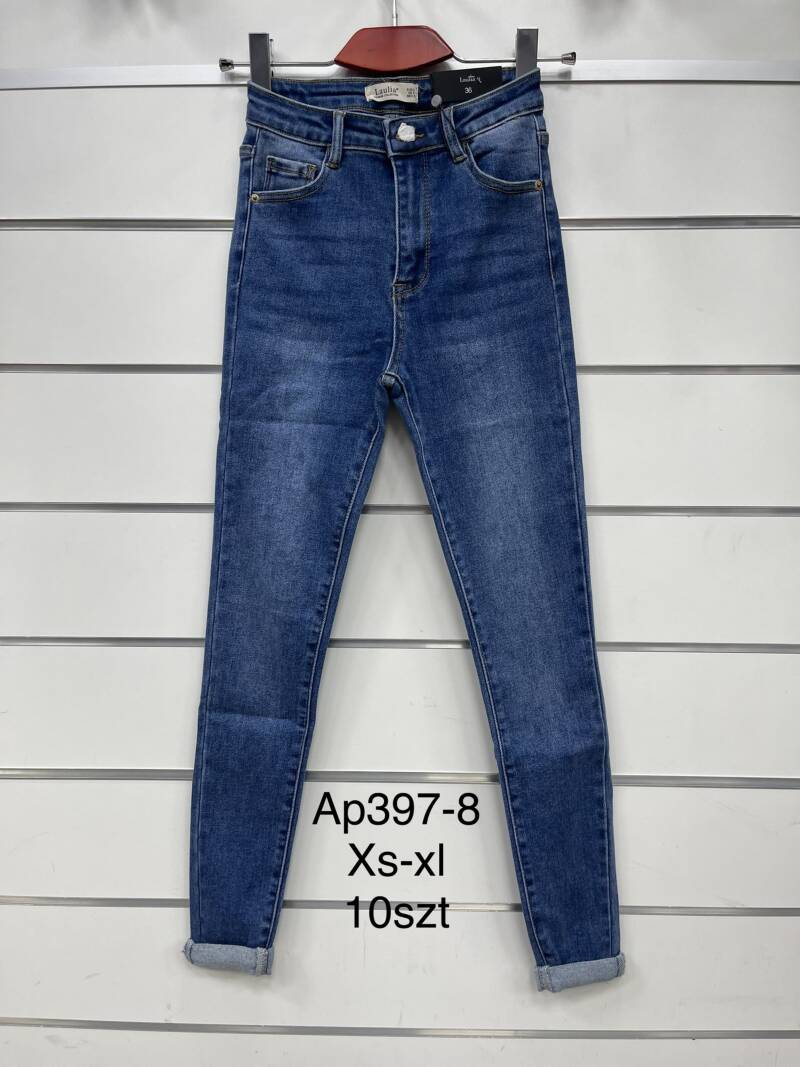 Spodnie damska jeans . Roz XS-XL. 1 kolor. Paszka 10szt.  