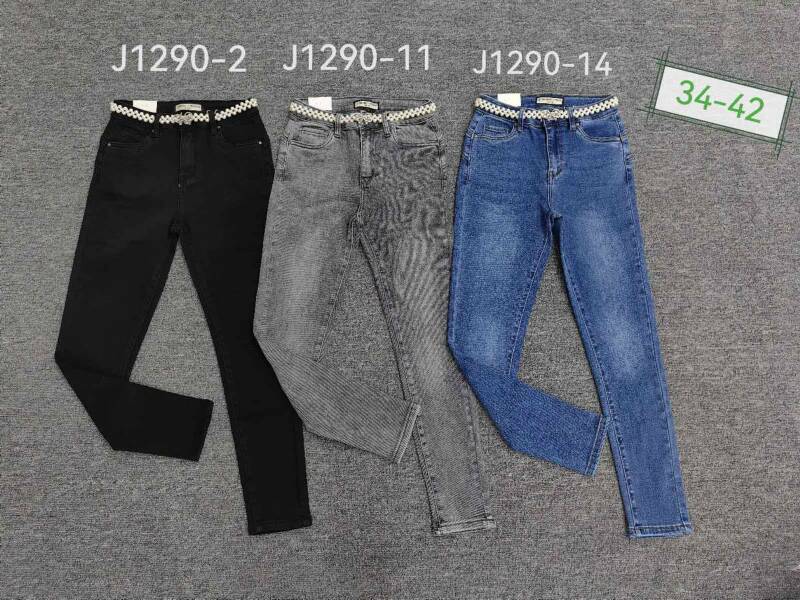 Spodnie damska jeans . Roz 34-42. 1 kolor. Paszka 10szt.  
