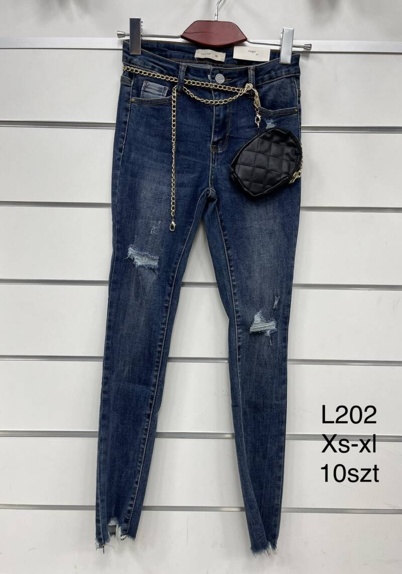 Spodnie damska jeans . Roz XS-XL. 1 kolor. Paszka 10szt.  