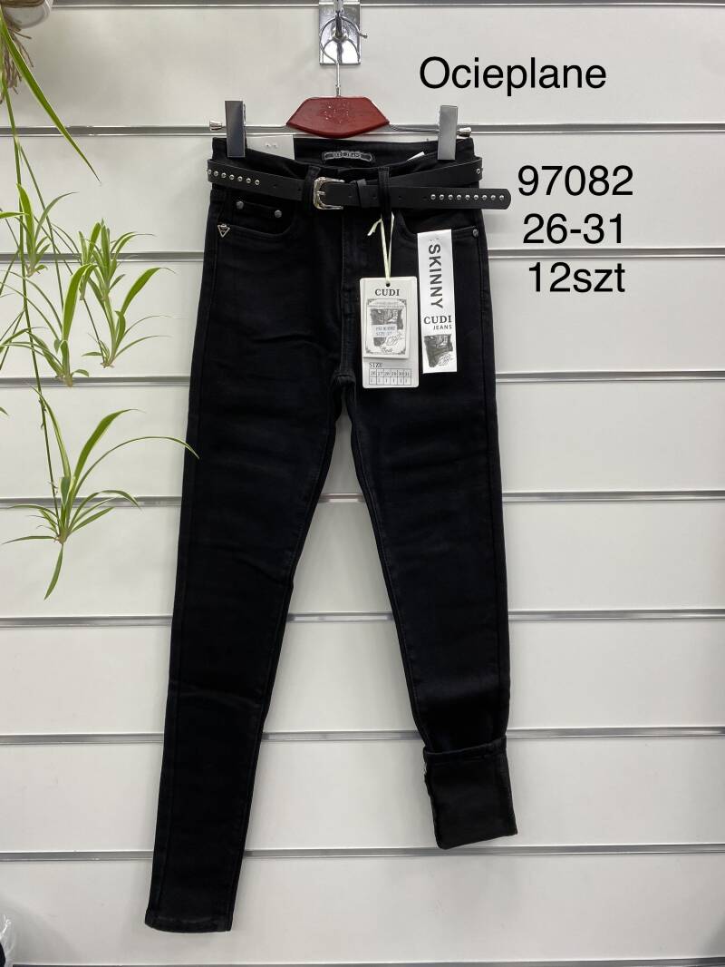 Spodnie damska jeans Ocieplane  . Roz 26-31. 1 kolor. Paszka 12szt.  