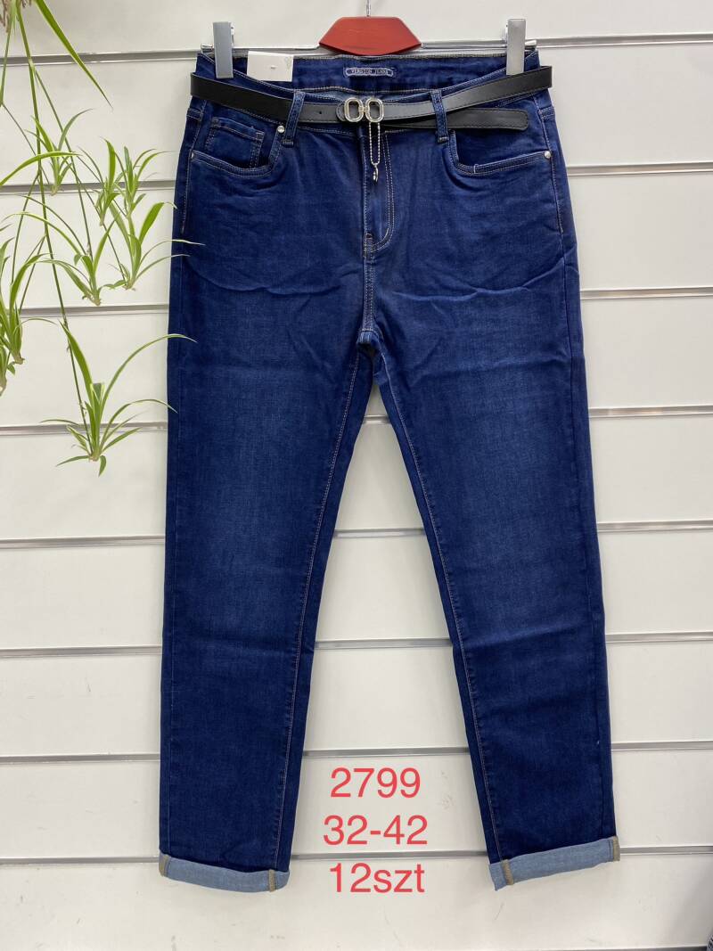 Spodnie damska jeans . Roz 32-42. 1 kolor. Paszka 12szt.  