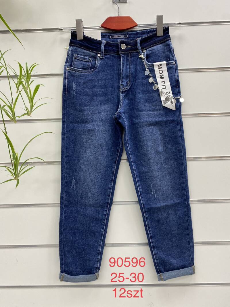 Spodnie damska jeans . Roz 25-30. 1 kolor. Paszka 12szt.  