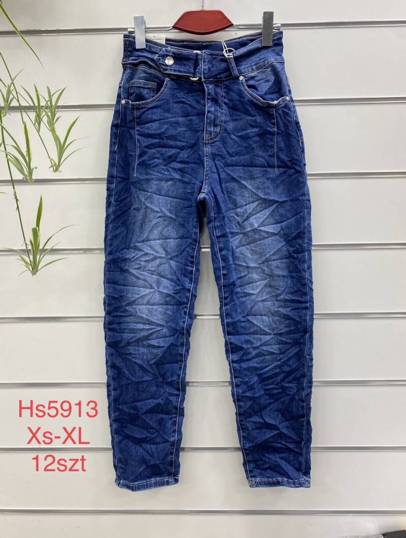 Spodnie damska jeans . Roz XS-XL. 1 kolor. Paszka 12szt.  