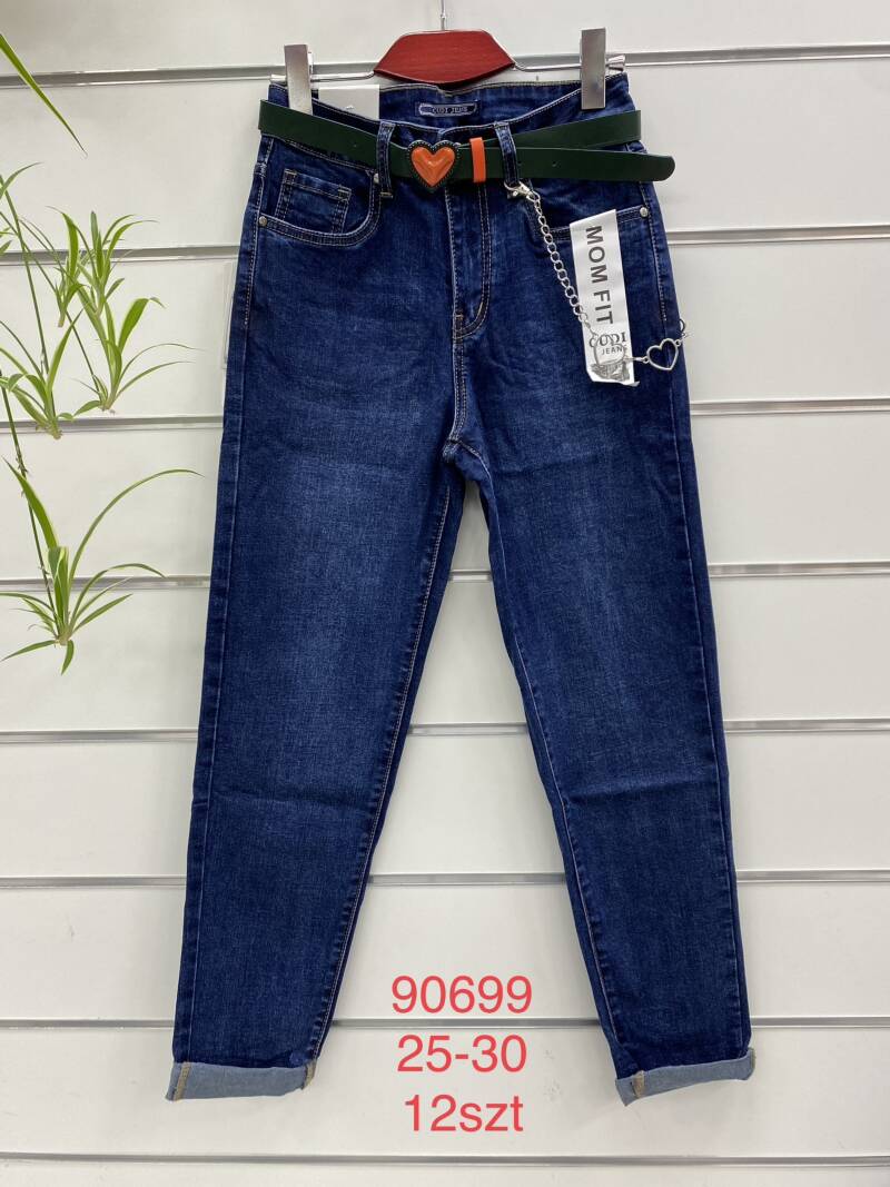Spodnie damska jeans . Roz 25-30. 1 kolor. Paszka 12szt.  