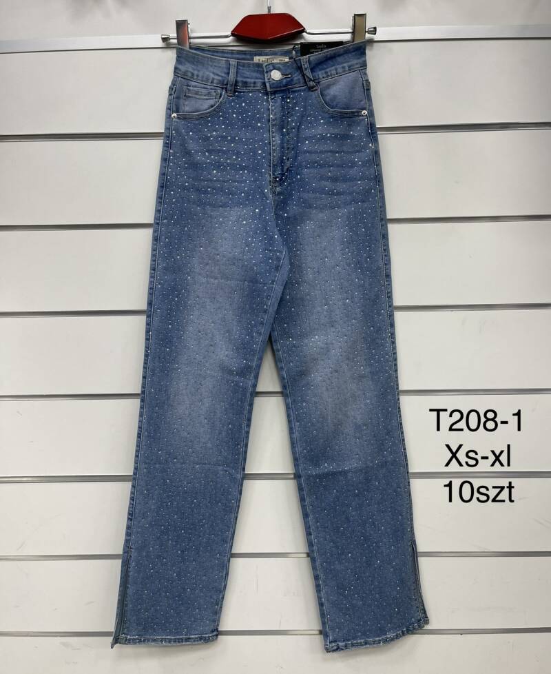 Spodnie damska jeans . Roz XS-XL. 1 kolor. Paszka 10szt.  