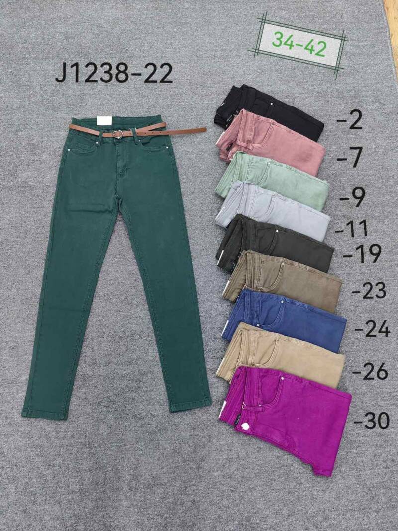 Spodnie damska jeans . Roz 34-42. 1 kolor. Paszka 10szt.  