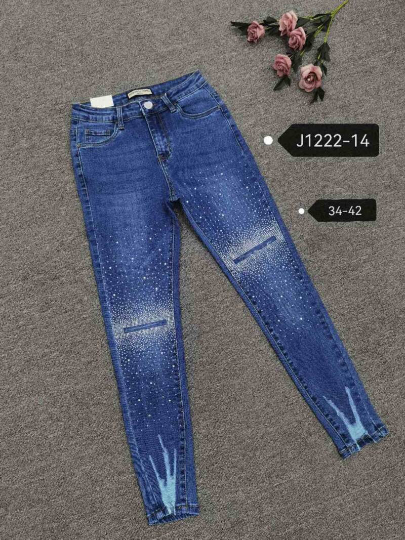 Spodnie damska jeans . Roz 34-42. 1 kolor. Paszka 10szt.  