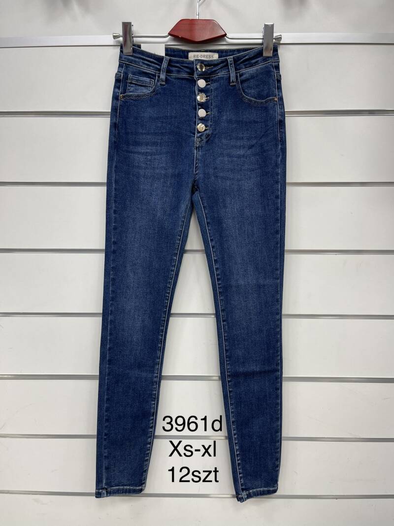 Spodnie  damska Jeans.Roz XS-XL. 1Kolor. Paszka 12szt.