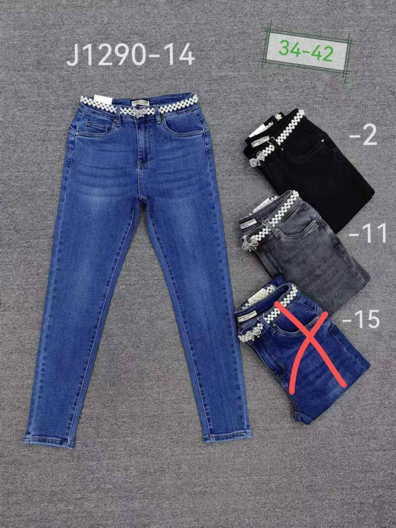 Spodnie damska jeans . Roz 34-42. 1 kolor. Paszka 10szt.  
