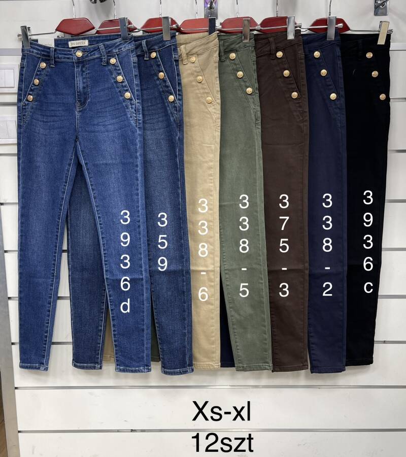 Spodnie  damska Jeans.Roz XS-XL. 1Kolor. Paszka 12szt.