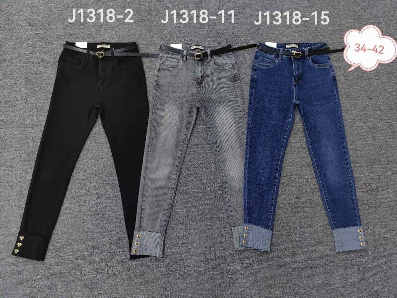Spodnie damska jeans . Roz 34-42. 1 kolor. Paszka 10szt.  