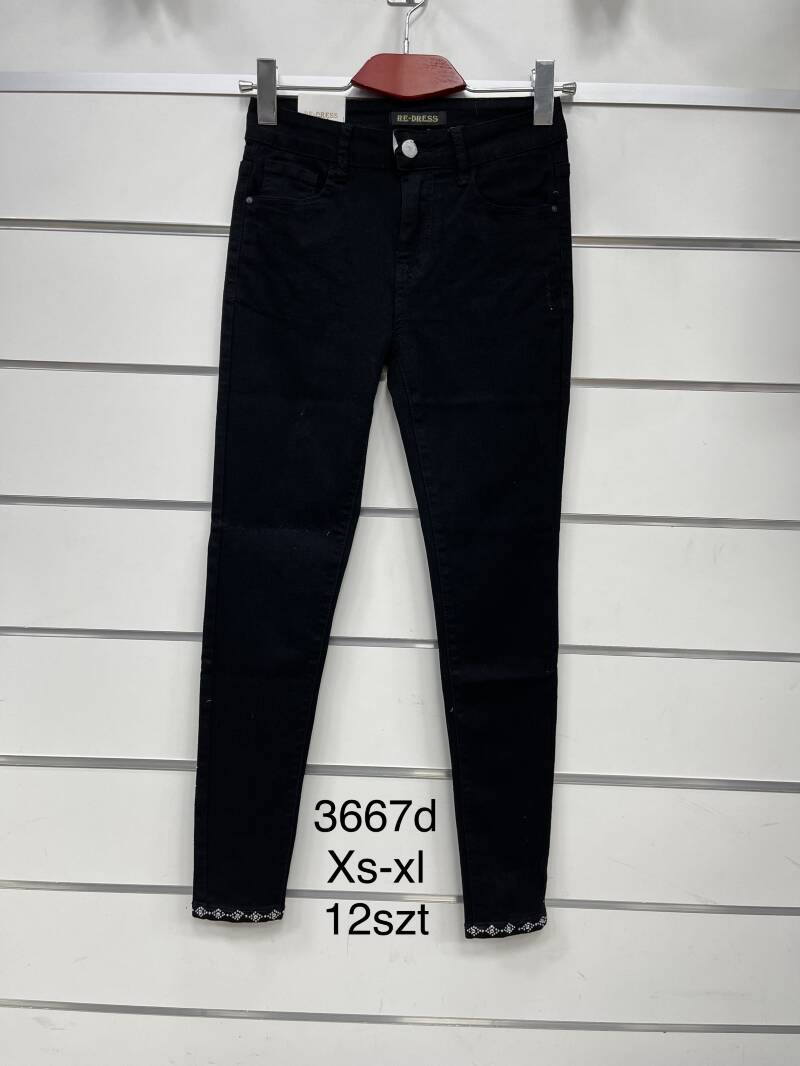 Spodnie  damska Jeans.Roz XS-XL. 1Kolor. Paszka 12szt.