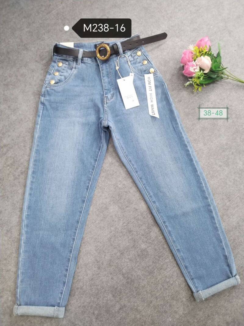 Spodnie damska jeans duże. Roz 38-48. 1 kolor. Paszka 12szt.  