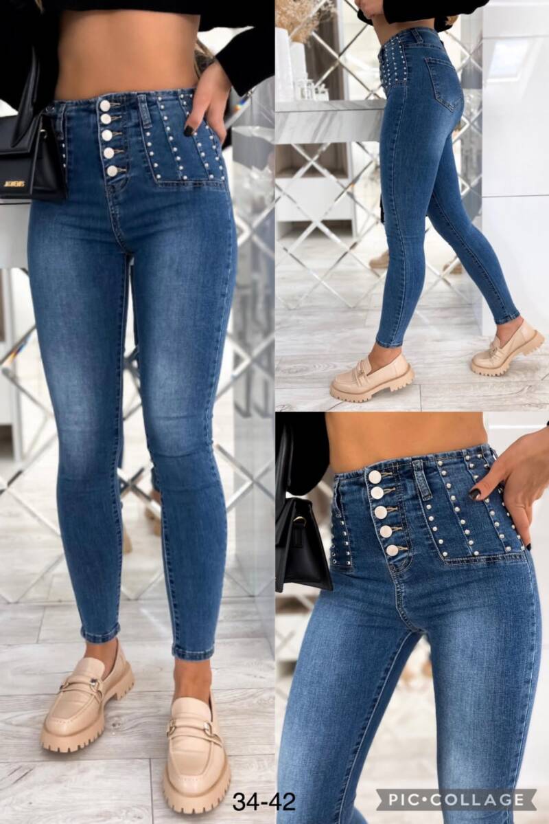 Spodnie   damska Jeans .Roz 34-42. 1Kolor. Paszka 12szt.