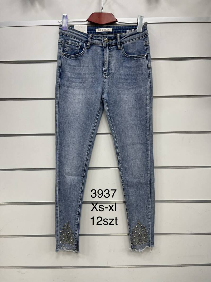 Spodnie  damska Jeans.Roz XS-XL. 1Kolor. Paszka 10szt.