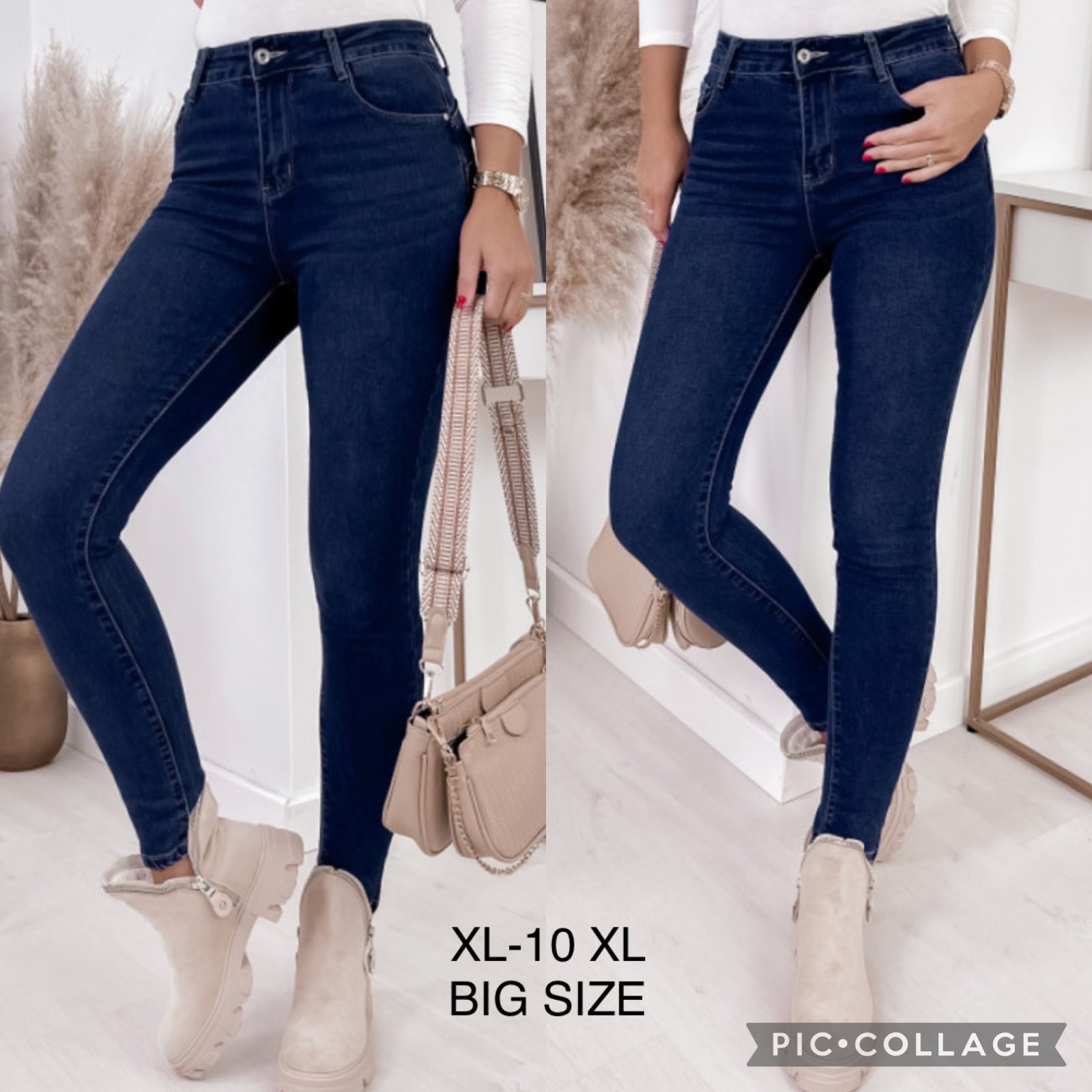Spodnie damskie jeansy duże  Roz xl-10xl  ,  Paczka 10 szt