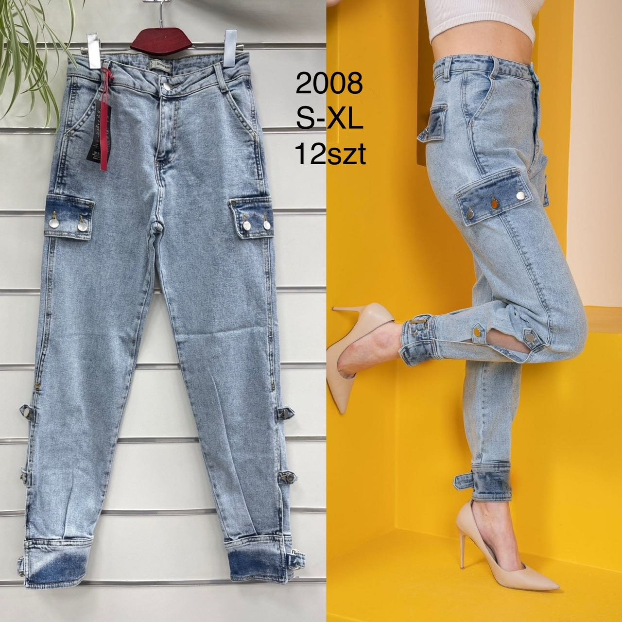 Spodnie damskie jeans   Roz S-XL .  Paczka 12szt