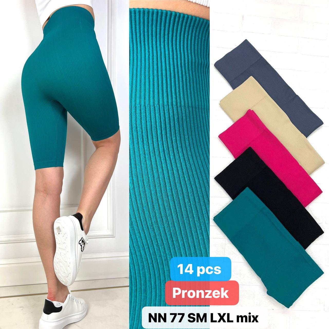 Leginsy damskie  Roz S/M - XL/2XL , Mix kolor Paczka 12 szt