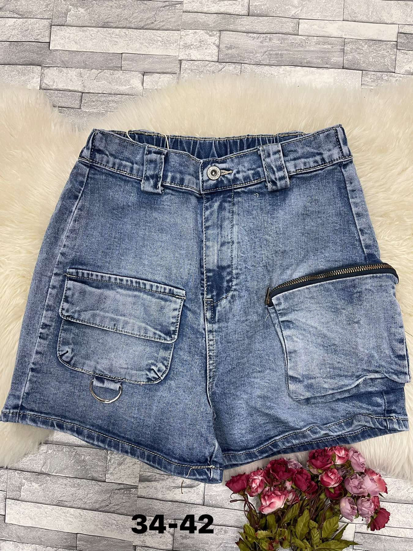 Szorty damskie jeansy Roz 34-42 , 1 kolor. Paczka 10 szt