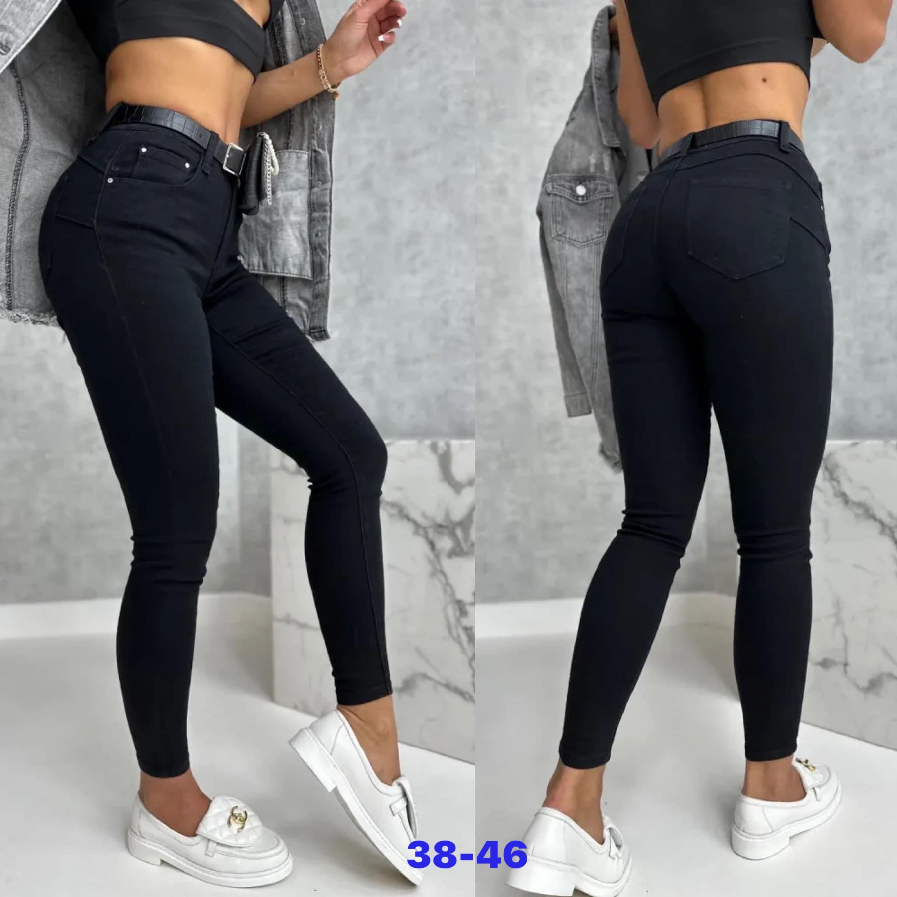 Spodnie damskie jeansy Roz 38-46 ,  1 kolor . Paczka 10szt