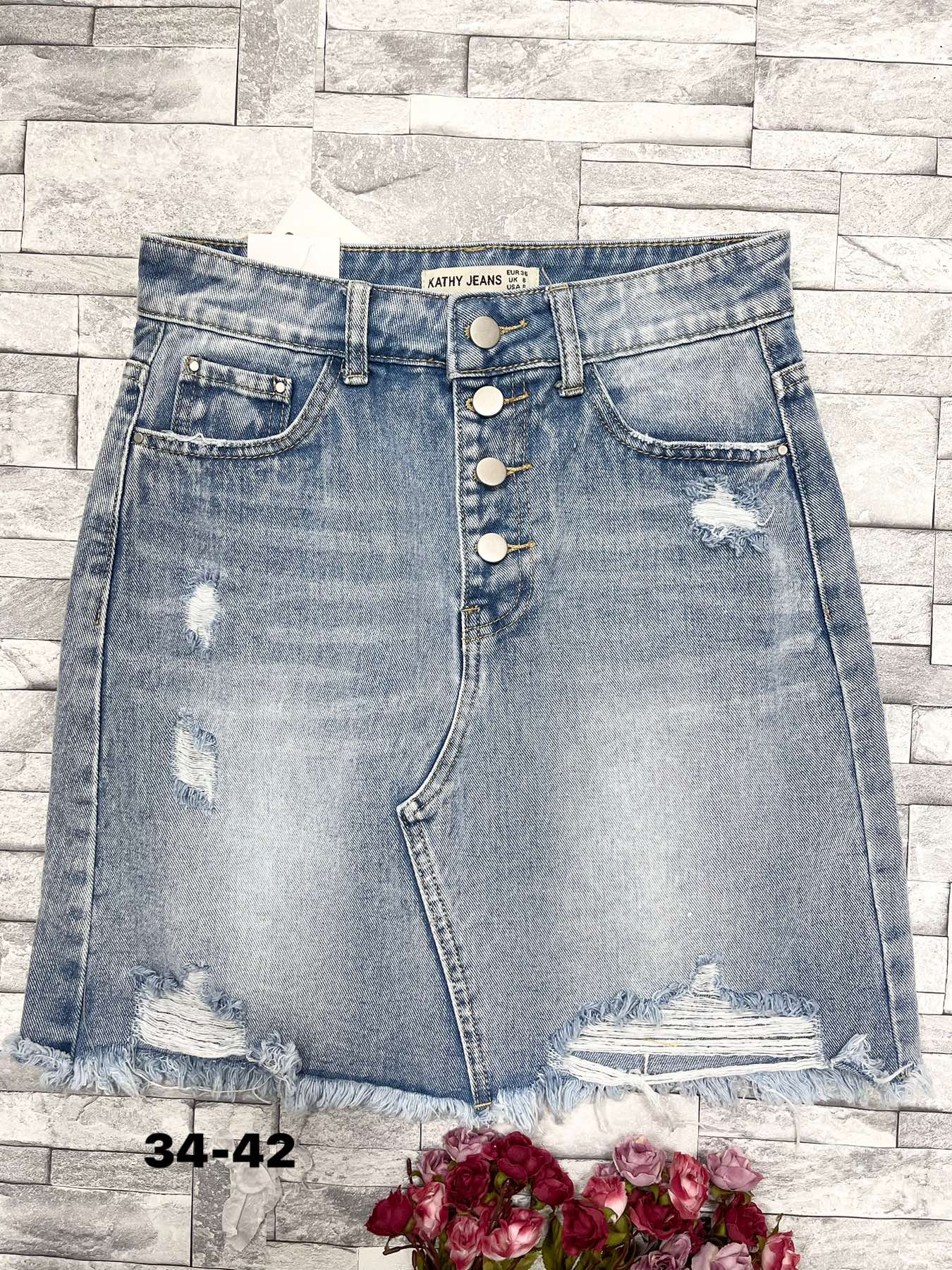 Spódnica  damskie jeansy  .Roz 34-42  1 kolor. Paczka 10 szt