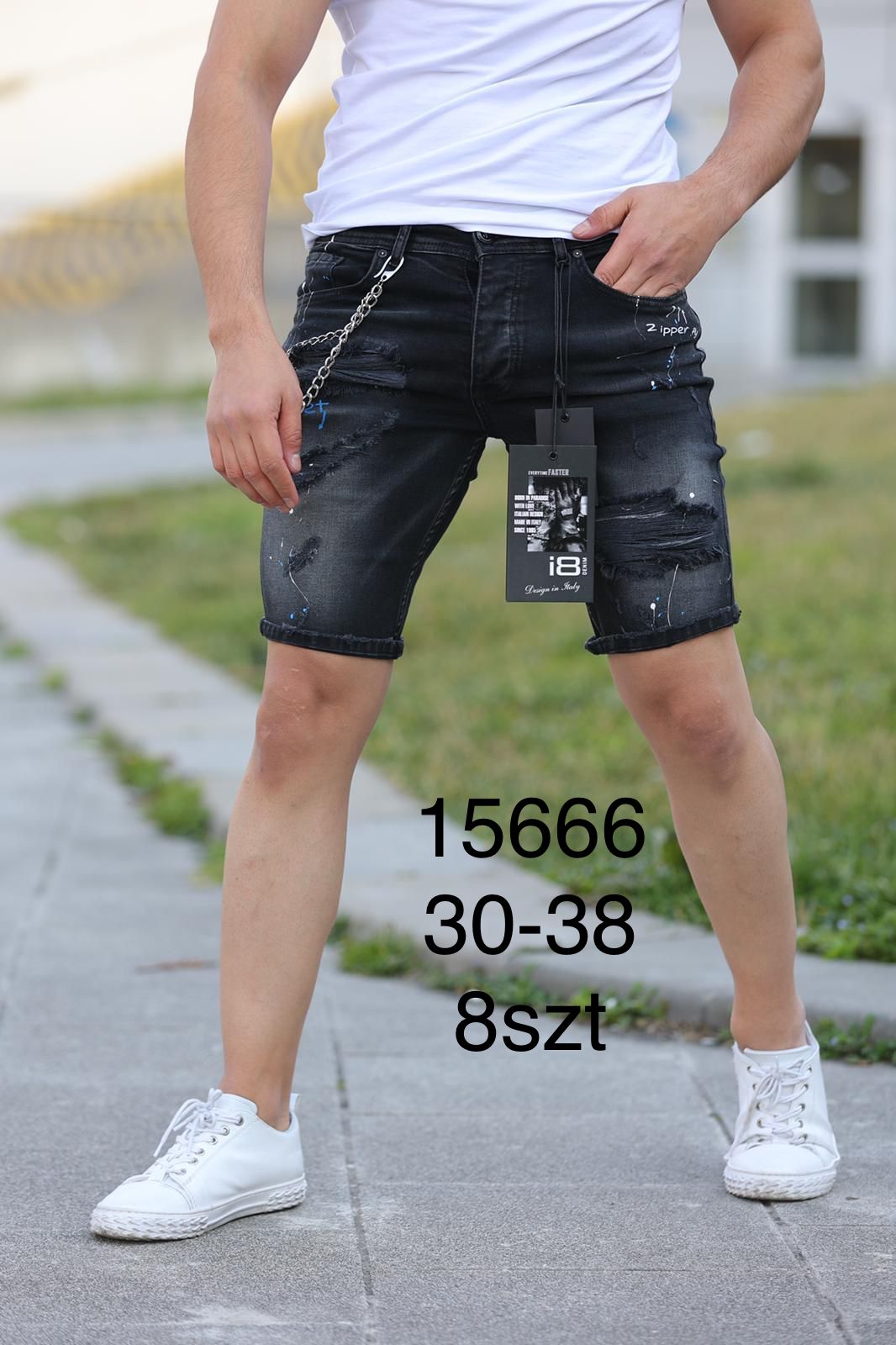 Spodenki męskie jeans Roz 30-38 Paczka 8 szt