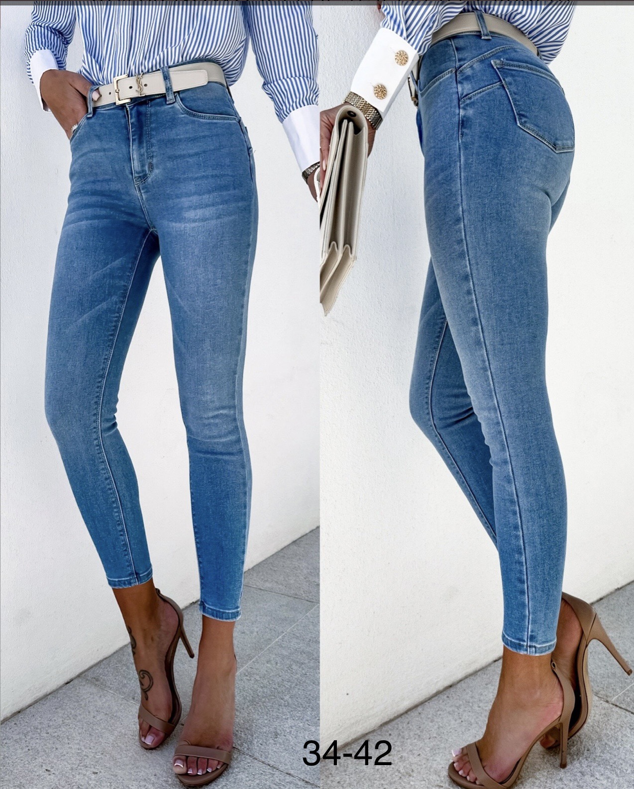 Spodnie damskie jeans Roz 34-42. Paczka 10szt