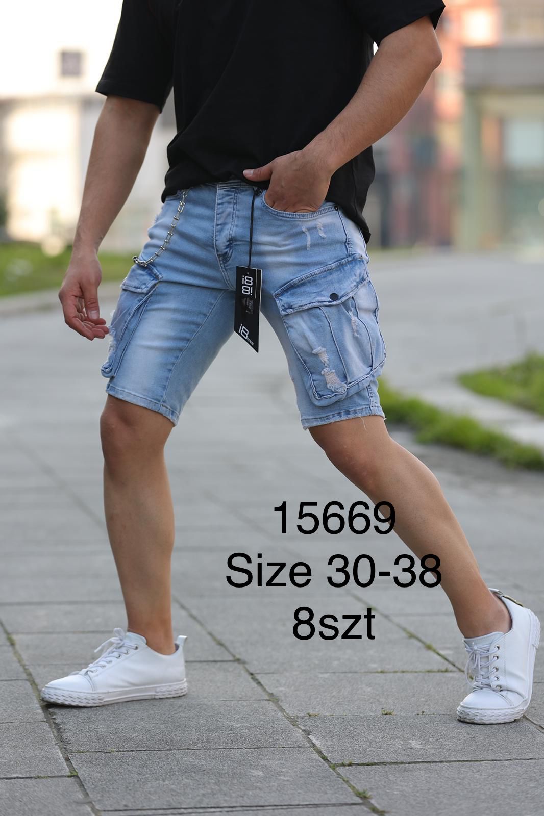 Spodenki męskie jeans Roz 30-38 Paczka 8 szt