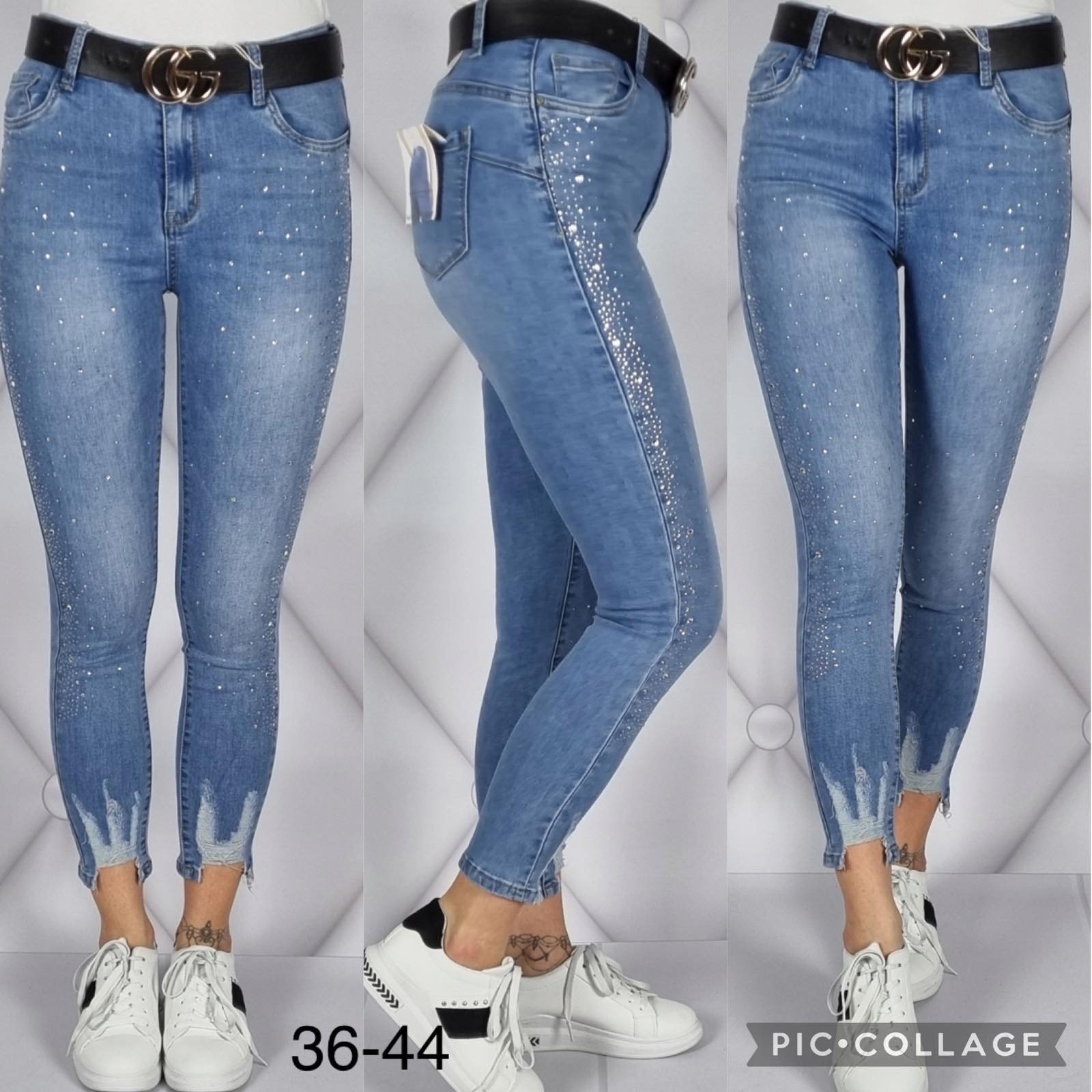 Spodnie damskie jeansy Roz 36-44 ,  1 kolor . Paczka 10szt
