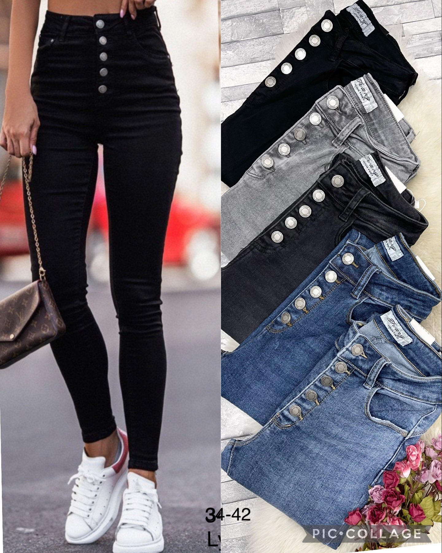 Spodnie damskie jeans.Roz 34-42  Paczka 10szt